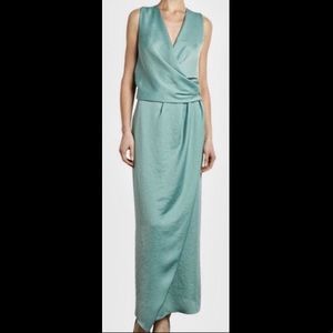 CARVEN sleeveless crossover V-neck gown